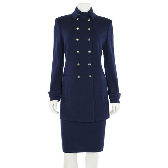 St. John Dresses & Skirts - St. John Collection 2Pc Long Navy Double-Breasted Jacket & Skirt Suit sz 6/4